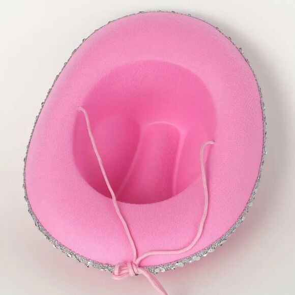 Ladies Western Pink Rhinestone Cowgirl Hat main image 5